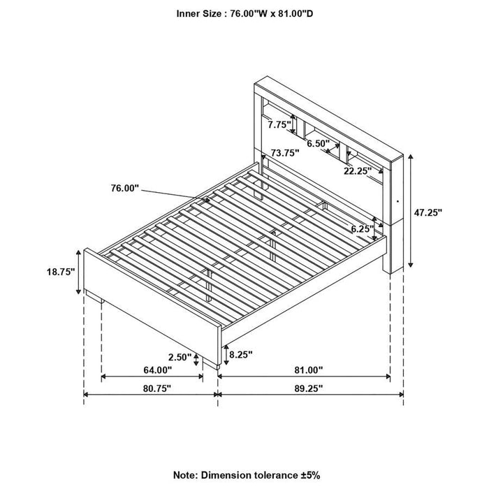 Jessica - Bed with Storage Headboard - Simple Home Plus