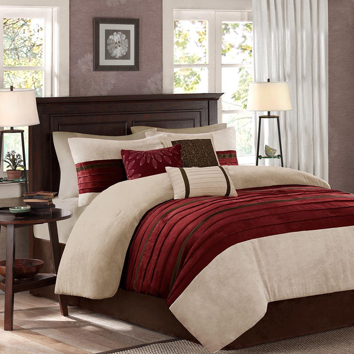 Palmer - California King Piece Comforter (Set of 7) - Red