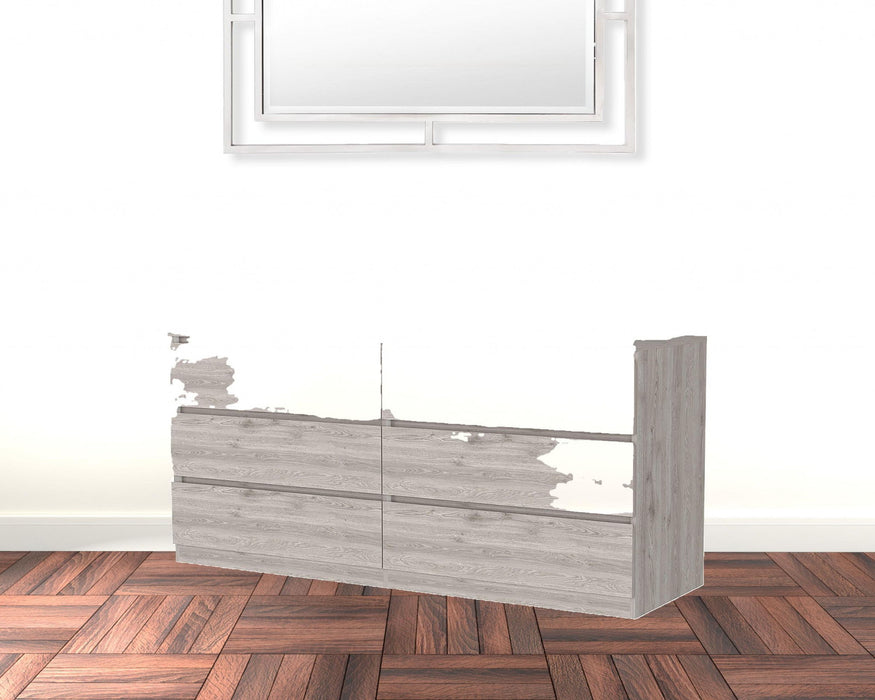 Four Drawer Double Dresser - Light Gray