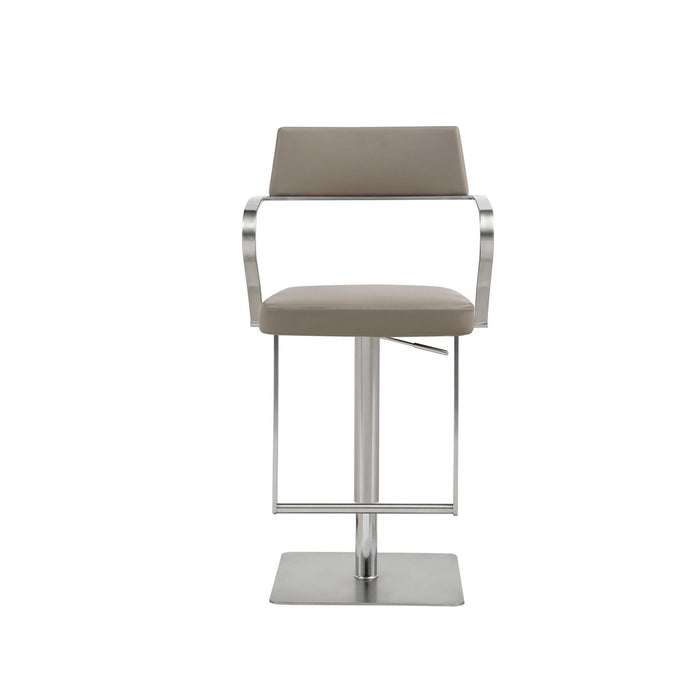 Stainless Steel Bar Chair - Taupe / Silver