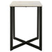 Tobin - Square Marble Top End Table - White And Black - Simple Home Plus