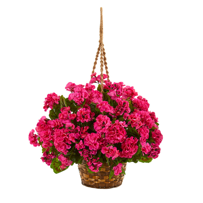 19" Geranium Hanging Basket UV Resistant (Indoor/Outdoor)