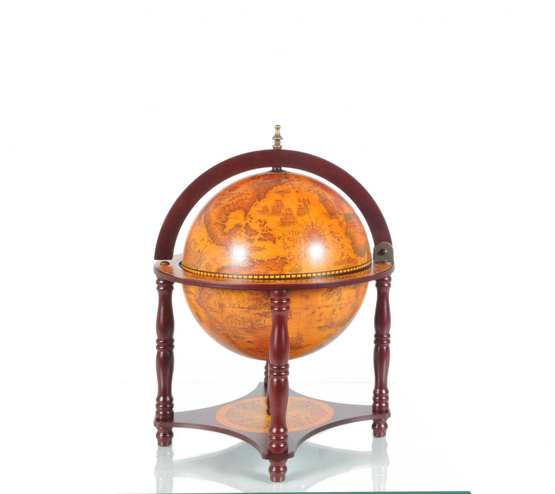 Globe With Chess Holder - Walnut