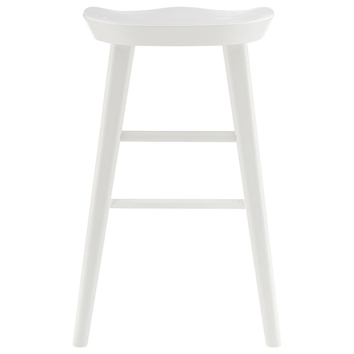 Solid Wood Backless Counter Height Bar Chair - White