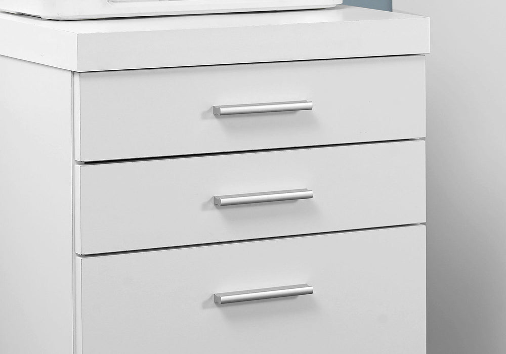 Particle Board 3 Drawers Filing Cabinet - White Black