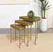 Tristen - 3 Piece Demilune Nesting Table With Recessed Top - Brown And Gold - Simple Home Plus