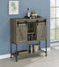 Claremont - Sliding Door Bar Cabinet With Lower Shelf - Gray Driftwood - Simple Home Plus