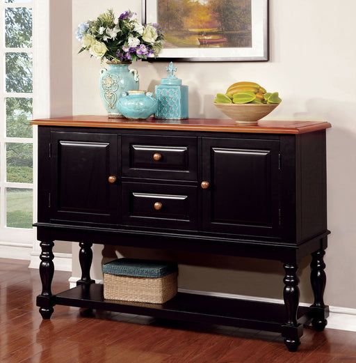 Mayville - Server - Black / Antique Oak - Simple Home Plus