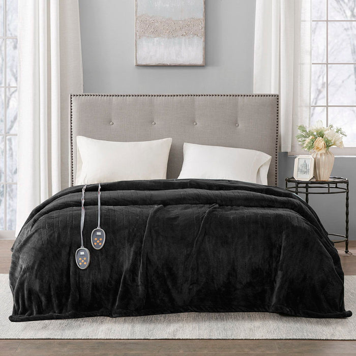 Heated Plush - King Blanket - Black