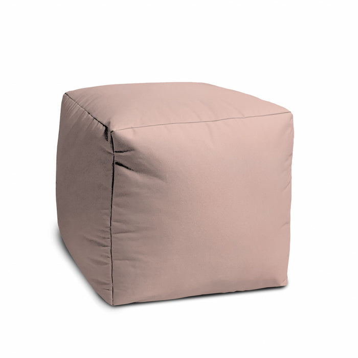 Canvas, Cube Outdoor Pouf Ottoman - Pale Pink