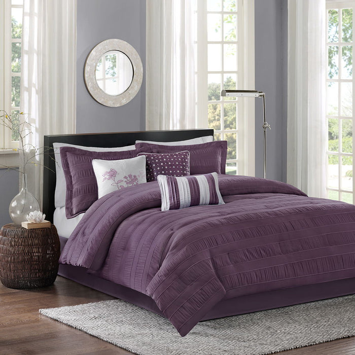 Hampton - King Piece Comforter (Set of 7) - Plum