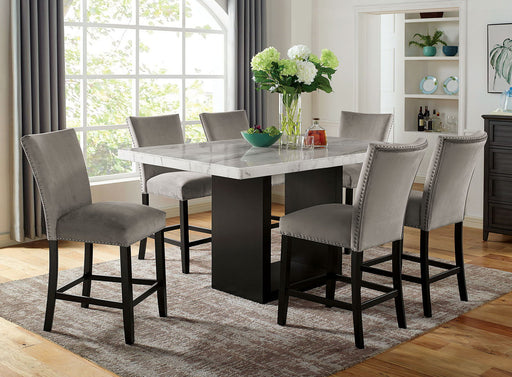 Kian - Counter Height Dining Table - White / Black - Simple Home Plus