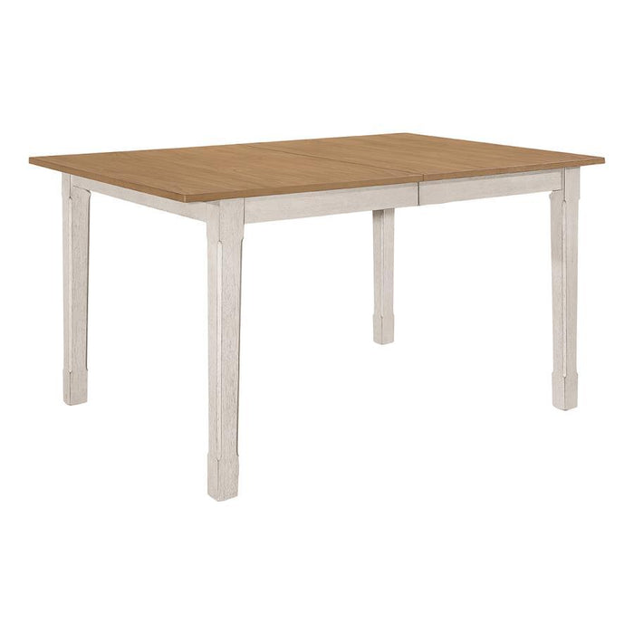 Kirby - Rectangular Dining Table With Butterfly Leaf - Natural And Rustic Off White - Simple Home Plus