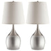 Tenya - Empire Shade Table Lamps (Set of 2) - Silver And Chrome - Simple Home Plus