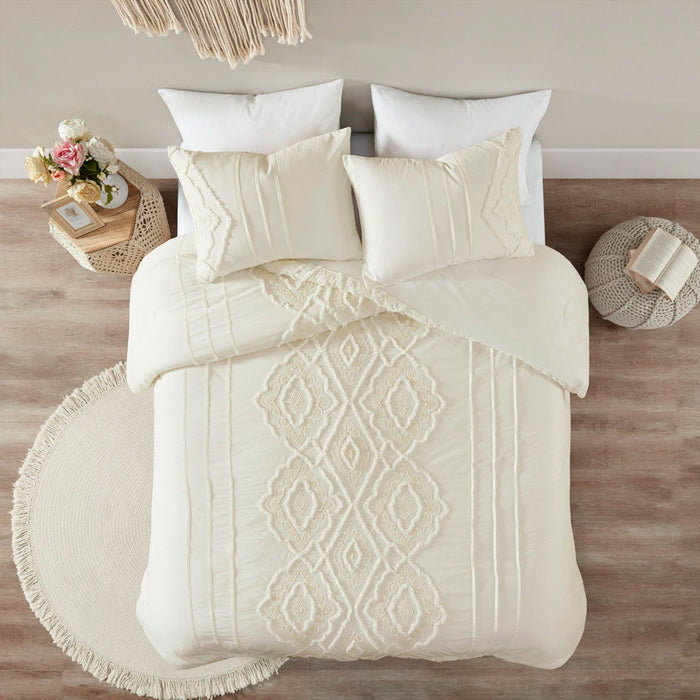 Margot - King 3 Piece Duvet Cover Set - White