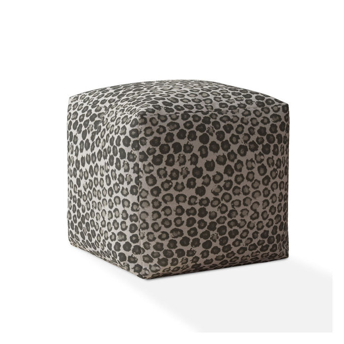 Cotton Floral, Pouf Ottoman - Beige