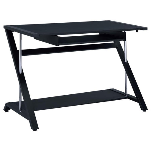 Mallet - Computer Desk With Bottom Shelf - Black - Simple Home Plus