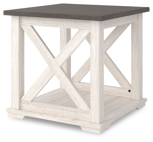 Dorrinson - White / Black / Gray - Square End Table - Simple Home Plus