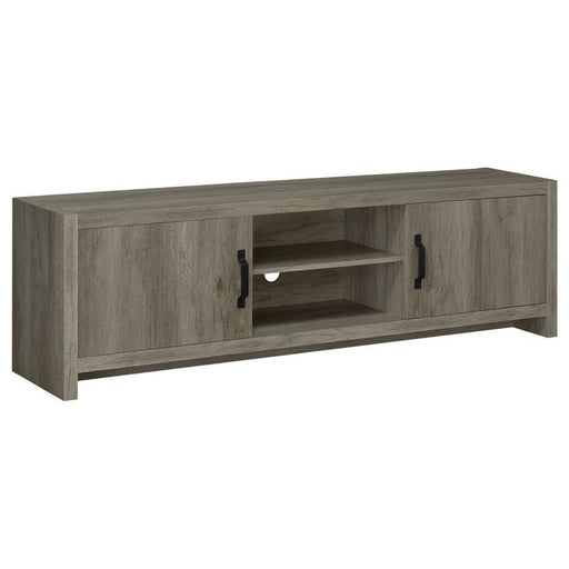 Burke - 2-Door TV Console - Gray Driftwood - Simple Home Plus