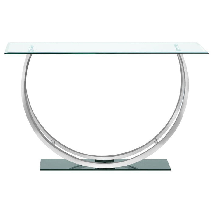 Danville - U-Shaped Sofa Table - Chrome - Simple Home Plus