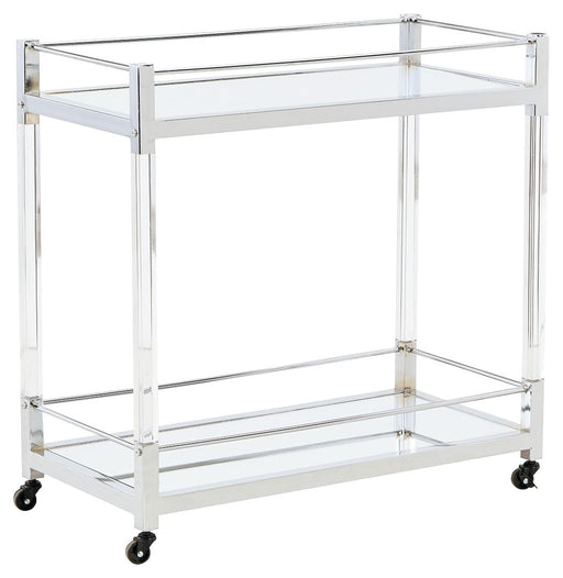 Chaseton - Clear / Silver Finish - Bar Cart - Simple Home Plus