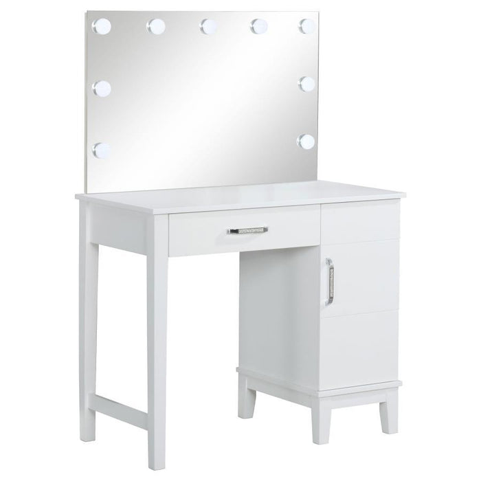 Elijah - Vanity Set With LED Lights - White And Dark Gray - Simple Home Plus