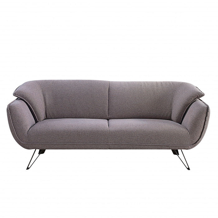 Linen Sofa With Black Legs - Gray