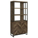 Millbrook - 2-Door Bookcase - Rustic Oak Herringbone And Gunmetal - Simple Home Plus