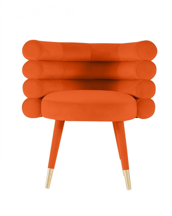 Velvet Barrel Chair - Orange