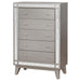 Leighton - 5-Drawer Chest - Metallic Mercury - Simple Home Plus