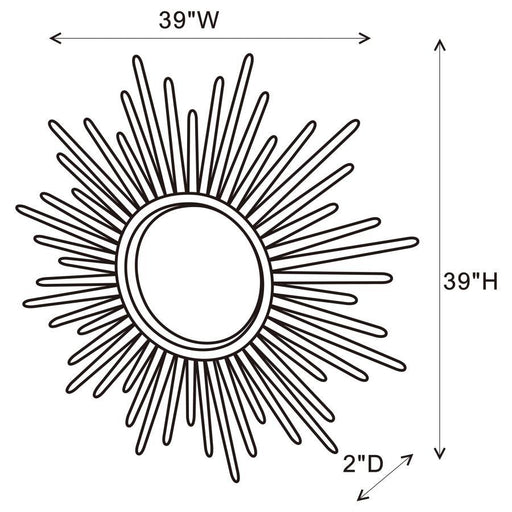 Beiwen - Sunburst Wall Mirror - Champagne And Silver - Simple Home Plus