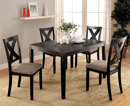 Glenham - 5 Piece Dining Table Set - Brushed Black - Simple Home Plus