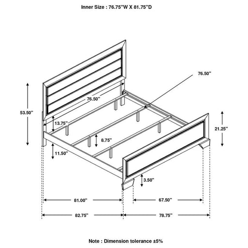 Kauffman - High Headboard Panel Bed - Simple Home Plus