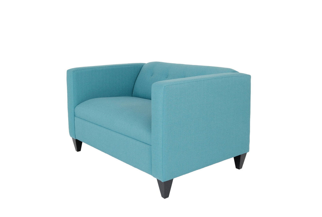 Brown Loveseat - Teal Blue / Dark