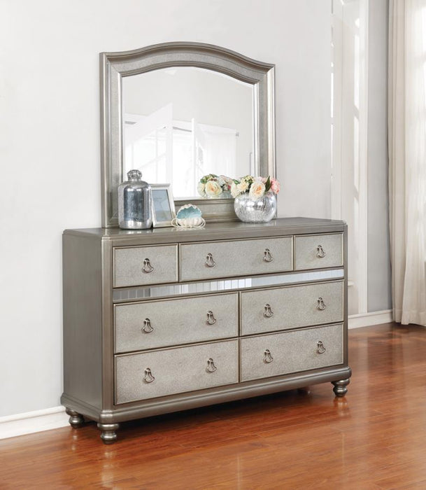 Bling Game - Arched Dresser Mirror - Metallic Platinum - Simple Home Plus