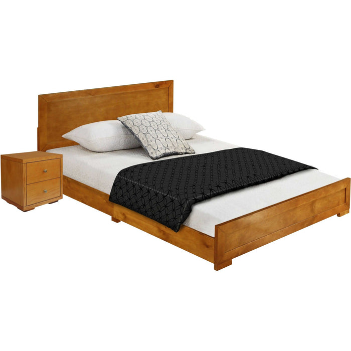 Moma Platform Full Bed With Nightstand - Oak Wood