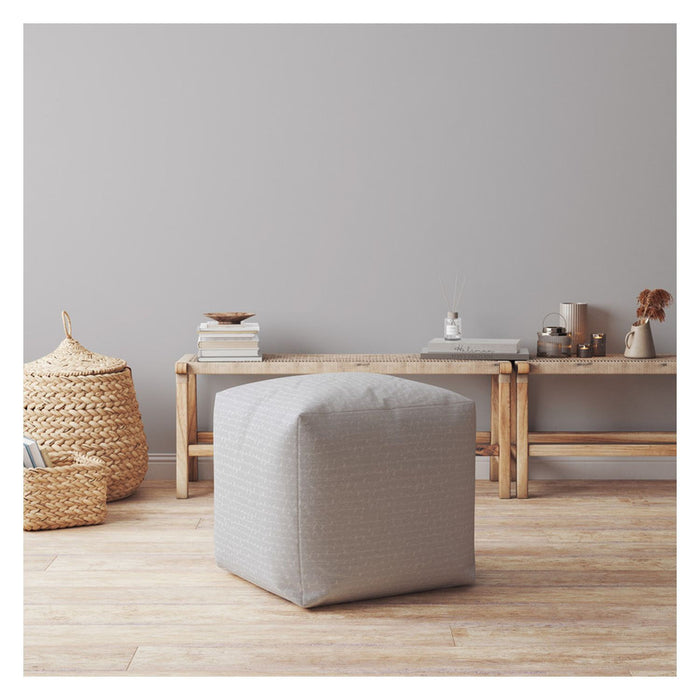 Cotton Pouf Cover - Gray