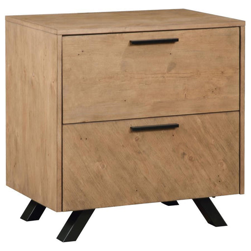 Taylor - 2-Drawer Rectangular Nightstand With Dual USB Ports - Light Honey Brown - Simple Home Plus