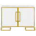 Elsa - 2-Door Accent Cabinet With Adjustable Shelves - White And Gold - Simple Home Plus