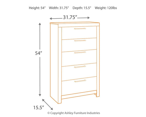 Derekson - Multi Gray - Five Drawer Chest - Simple Home Plus