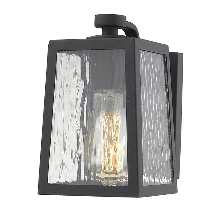 Glass Panels Outdoor Wall Light - Matte Black