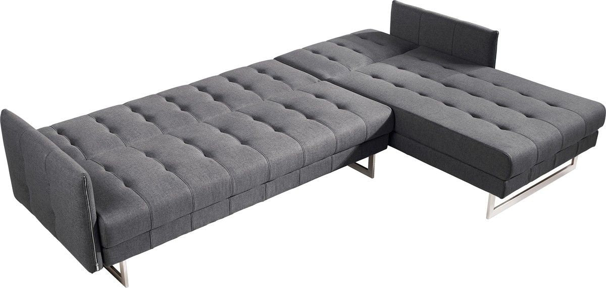 Modern Fabric Right Facing Sofa Bed - Loft Gray