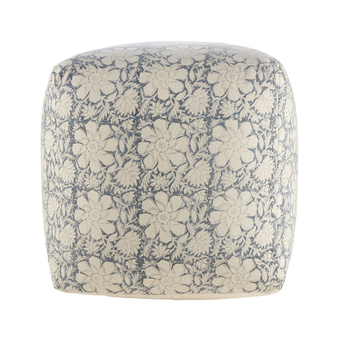 Cotton Square Ottoman - Beige