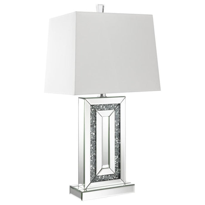 Ayelet - Table Lamp With Square Shade - White And Mirror - Simple Home Plus