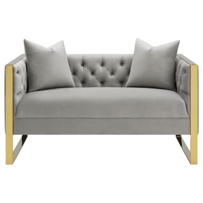 Eastbrook - Tufted Back Loveseat - Gray - Simple Home Plus