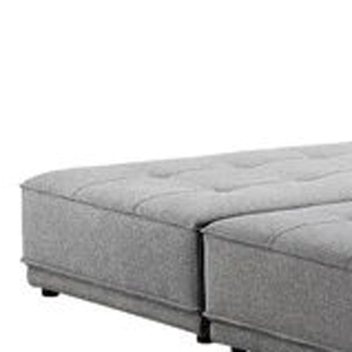 Stationary Two Piece Sofa And Chaise L Shaped - Gray