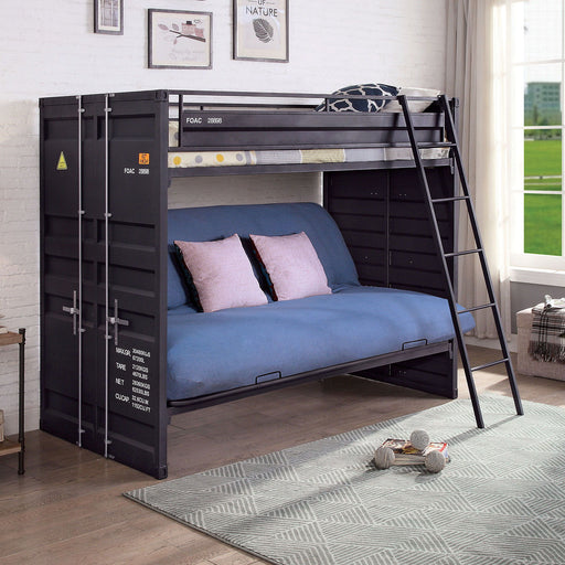 Lafray - Twin Bunk Bed With Futon Base - Black - Simple Home Plus