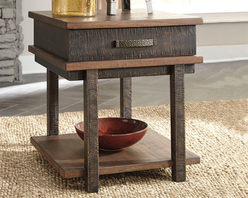 Stanah - Brown / Beige - Rectangular End Table - Simple Home Plus