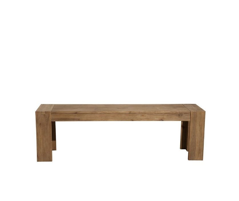 Distressed Wood Dining Bench - Natural