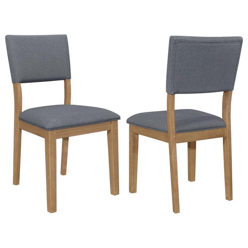 Sharon - Open Back Padded Upholstered Dining Side Chair (Set of 2) - Blue And Brown - Simple Home Plus